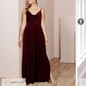 Revelry Skye Velvet MATERNITY Burgundy Bridesmaid Dress